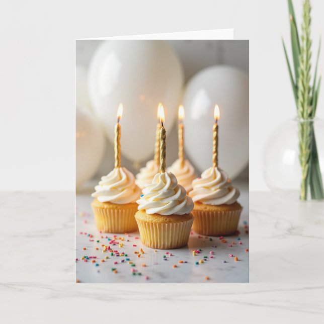 Frosted Mini Cake Birthday Card (Front)