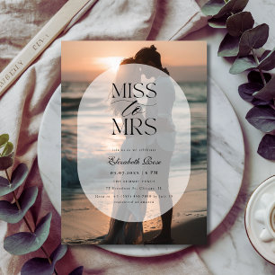 Frosted Miss to Mrs Bridal Shower Beach Photo Invitation