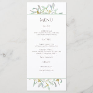 Frosted Mistletoe Winter Wedding Menu