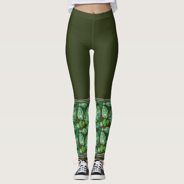 Frosted Monstera Leggings (Front)