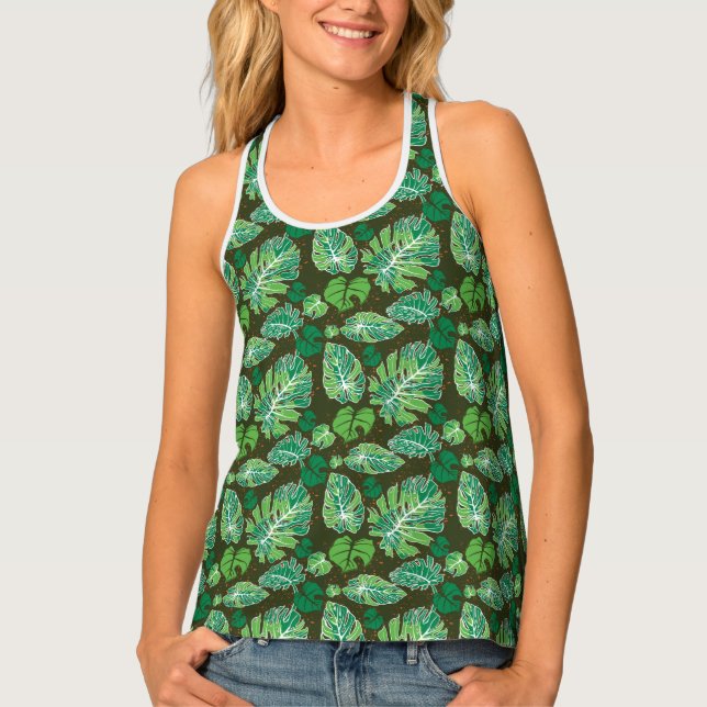 Frosted Monstera  Tank Top (Front)