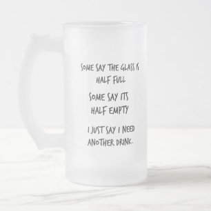 frosted mug funny quote half full half empty