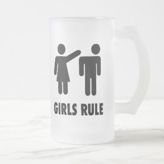 Frosted Mug-Girls Rule Glass Beer Mug
