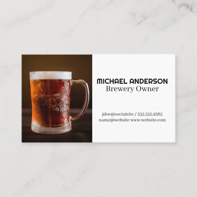 Frosted Mug Glass | Restaurant Business Card (Front)