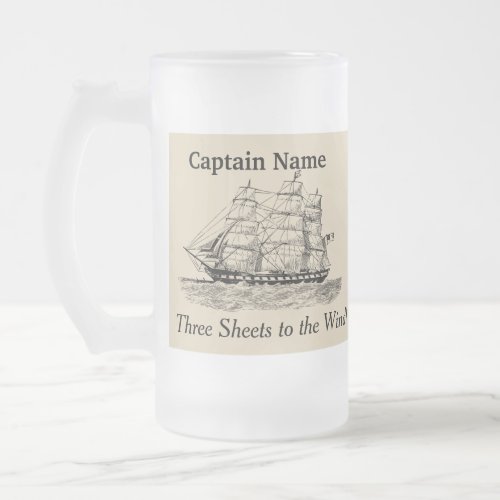 Frosted Mug Schooner Personalize with Captain Name