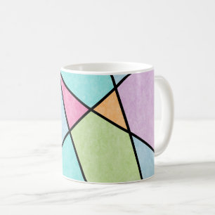 Frosted pastel Abstract Geometric Blue pink lilac Coffee Mug