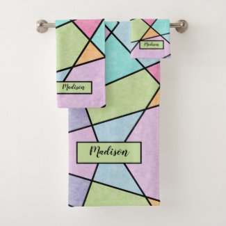 Frosted pastel Abstract geometric Pink blue Name