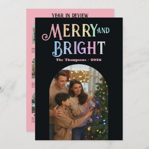 Frosted Pastels "Year in Review" Photos Christmas Holiday Card