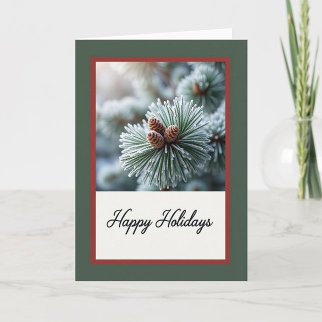 Frosted Pine Branch Card (Front)