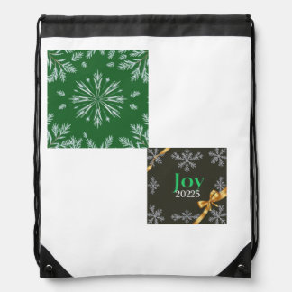Frosted Pine Elegance Drawstring Bag
