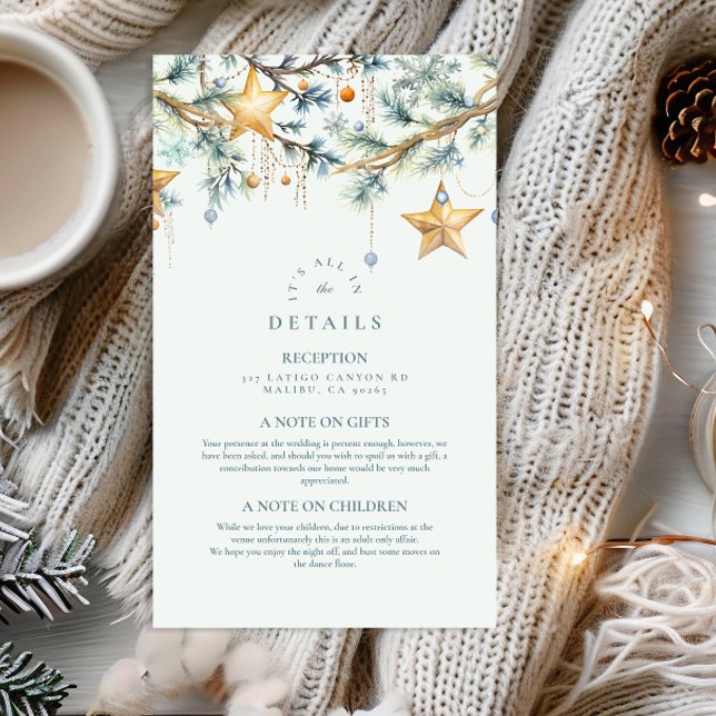 Frosted Pine Star Garland Wedding Enclosure Card (Creator Uploaded)