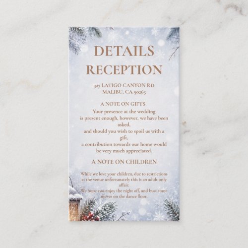Frosted Pines And Lantern Glow Enclosure Card