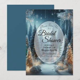 Frosted Pines in Winter Glow Bridal Shower Invitation