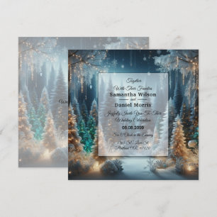 Frosted Pines in Winter Glow Wedding Invitation