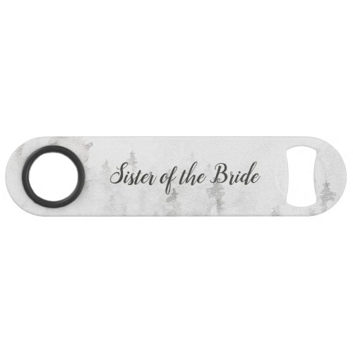 Frosted Pines Rustic White Sister of the Bride Bar Key