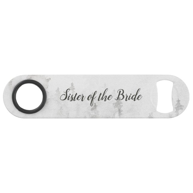 Frosted Pines Rustic White Sister of the Bride Bar Key (Front (Horizontal))