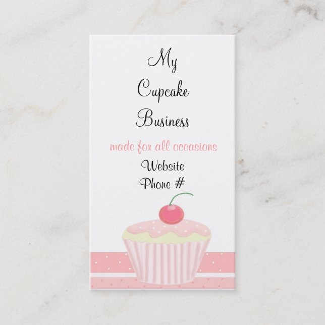 Frosted Pink Cupcake Business Card (Front)