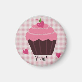 Frosted Pink Cupcake Magnet