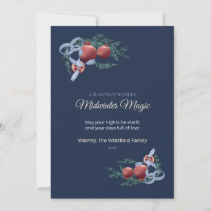 Frosted Pomegranate Family Christmas Card