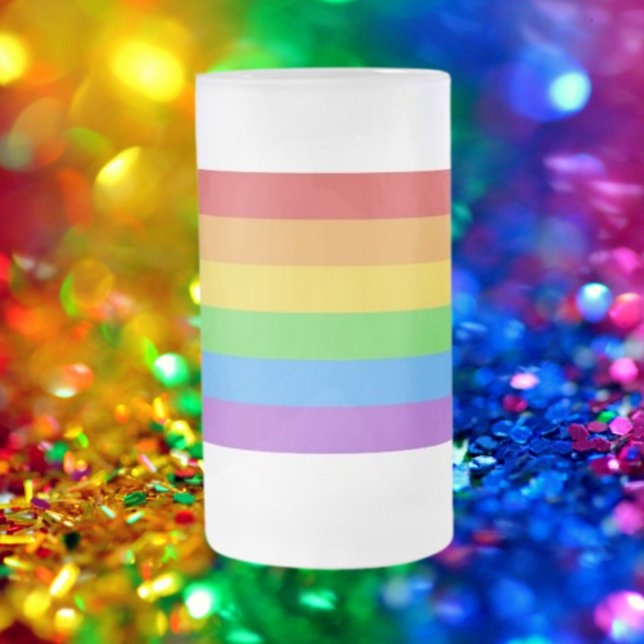 Frosted Pride: Rainbow Flag Glass Beer Mug (Creator Uploaded)