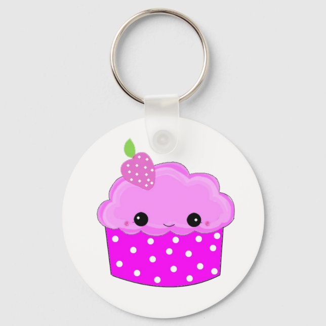 Frosted Purple Cupcake Keychain (Front)