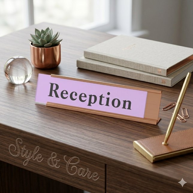 Frosted Purple Professional Office Reception Desk Name Plate (Frosted Purple Professional Office Reception Desk Name Plate)