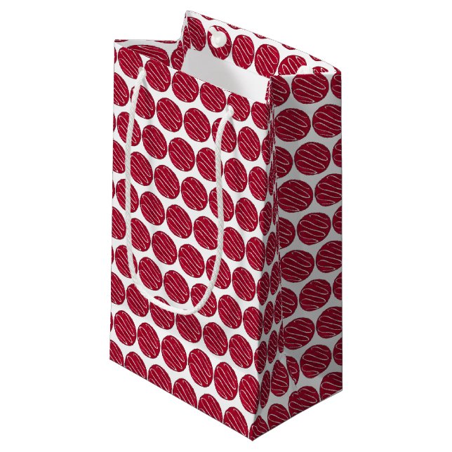 Frosted Red Velvet Cookie Print Baking Bake Sale Small Gift Bag (Front Angled)