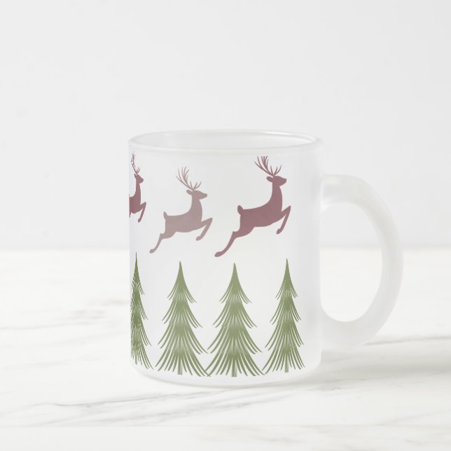 Frosted Reindeer and Pine Tree Christmas Mug (Right)