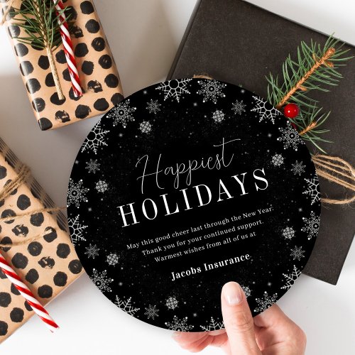 Frosted Season Custom Color Business Holiday Card