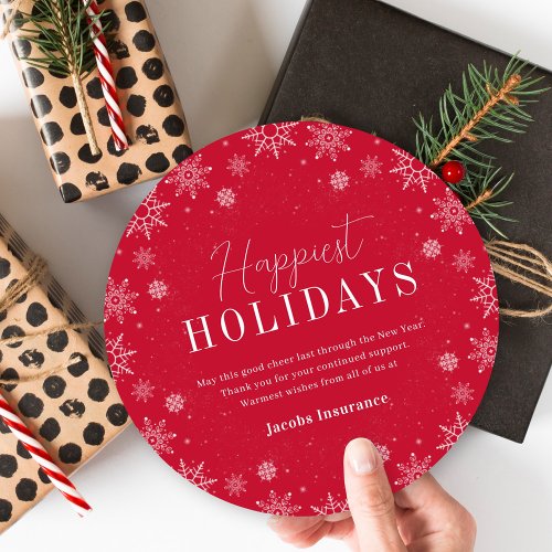 Frosted Season Custom Color Business Holiday Card