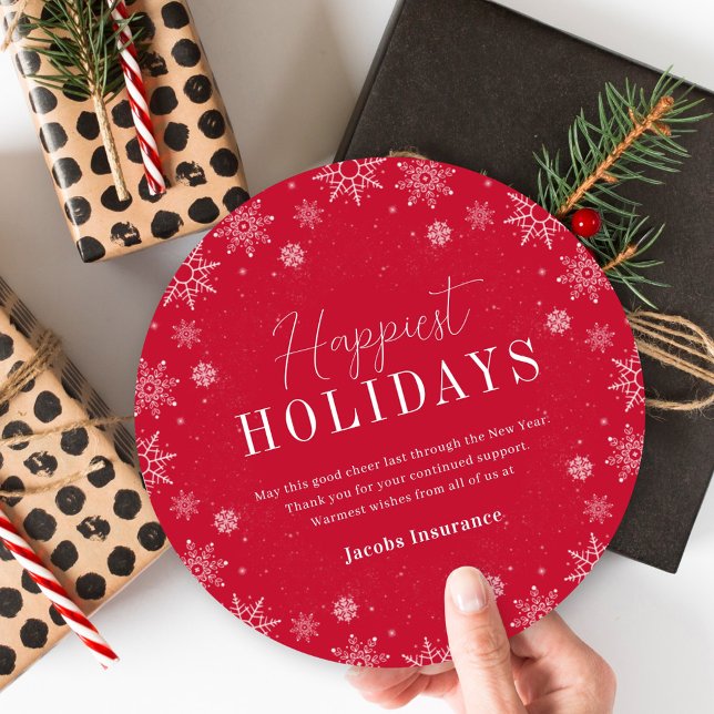 Frosted Season Custom Color Business Holiday Card (Creator Uploaded)