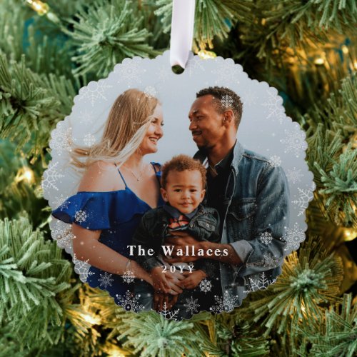 Frosted Season Photo Ornament Card