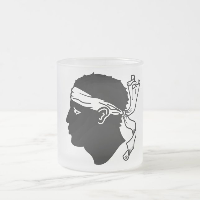Frosted small glass mug - flag of Corsica (Center)