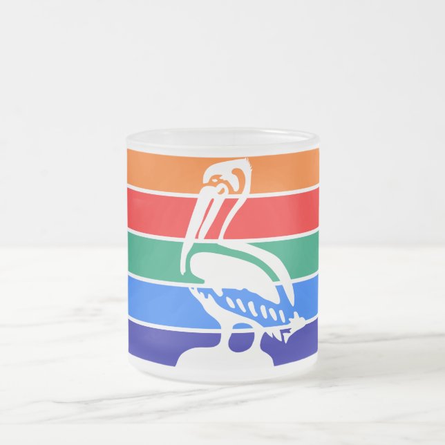 Frosted small glass mug, flag of St. Petersburg Frosted Glass Coffee Mug (Center)