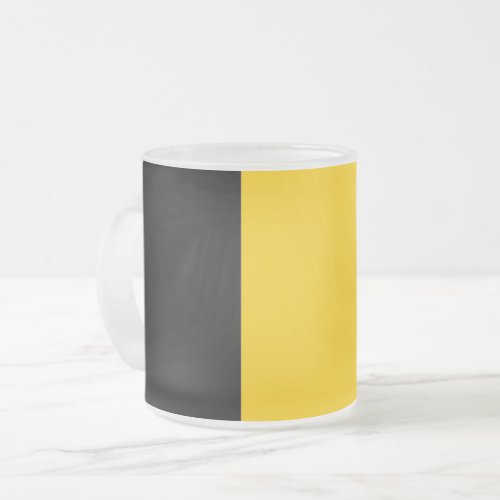 Frosted small glass mug with flag of Belgium