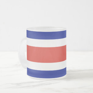 Frosted small glass mug with flag of Costa Rica