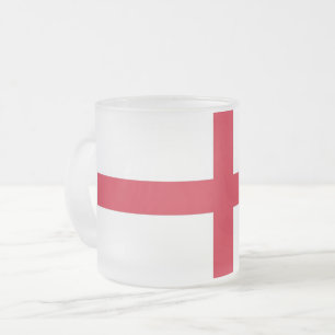 Frosted small glass mug with flag of England, UK