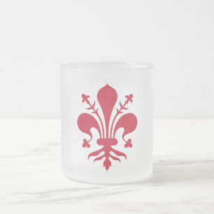 Frosted small glass mug with flag of Florence