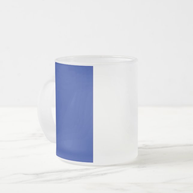 Frosted small glass mug with flag of France (Front Left)
