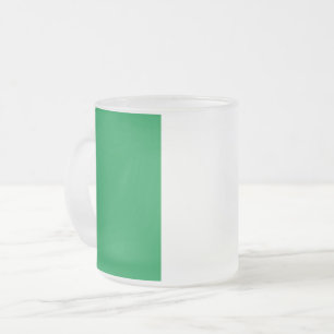 Frosted small glass mug with flag of Ireland