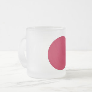 Frosted small glass mug with flag of Japan