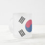 Frosted small glass mug with flag of South Korea