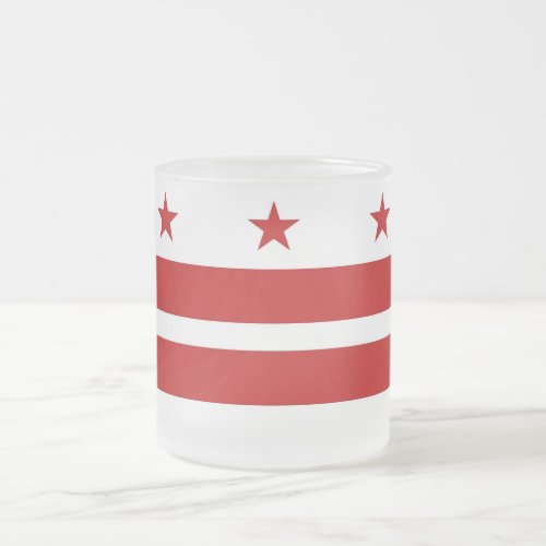 Frosted small glass mug with flag Washington DC