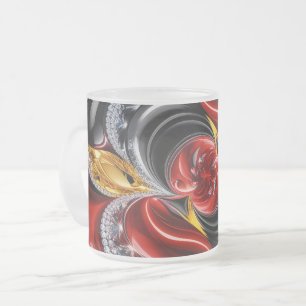 Frosted small glass mug with German Colors