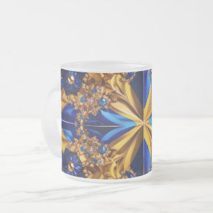 Frosted small glass mug with Sweden Colors