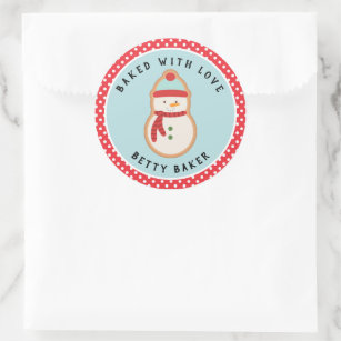Frosted Snowman Cookie   Baked with Love Classic R Classic Round Sticker