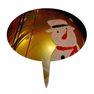 Frosted Snowman Ornament Cake Topper