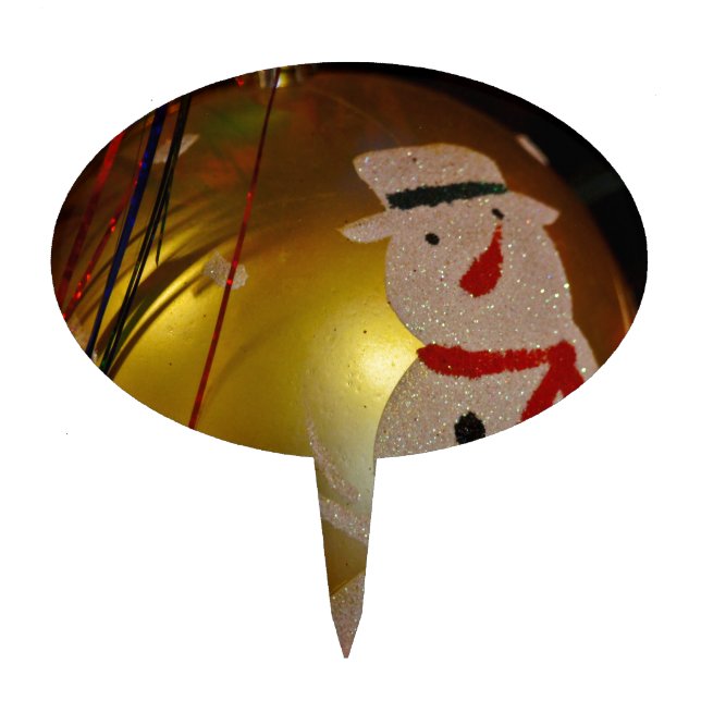 Frosted Snowman Ornament Cake Topper (Front)