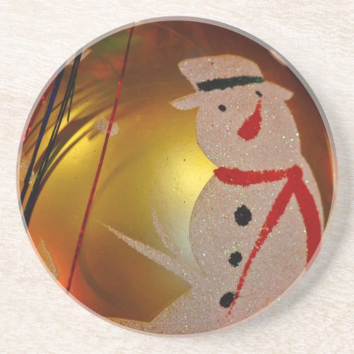 Frosted Snowman Ornament Drink Coaster