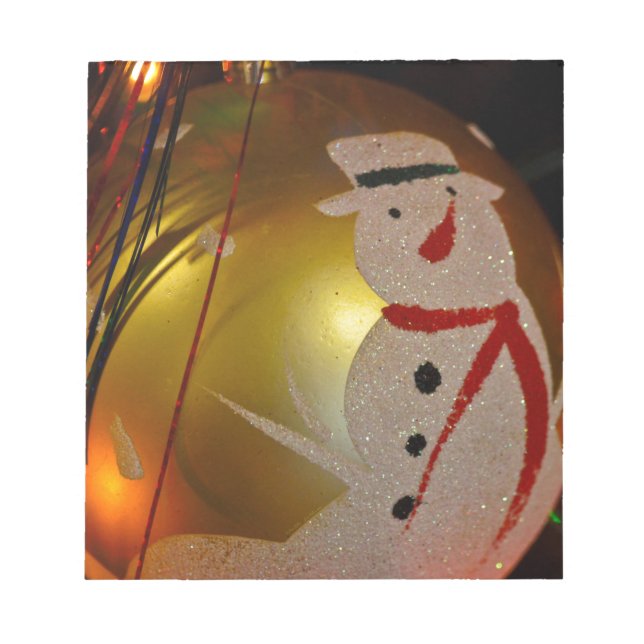 Frosted Snowman Ornament Notepad (Front)